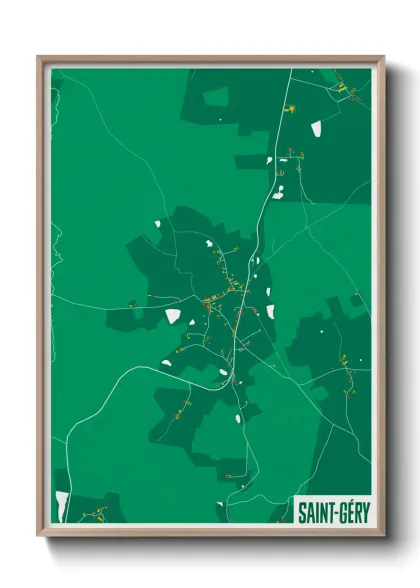 Une affiche de carte sur Saint-Géry