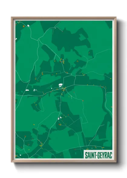 Une affiche de carte sur Saint-Geyrac
