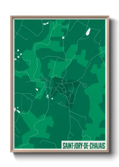 Une affiche de carte sur Saint-Jory-de-Chalais