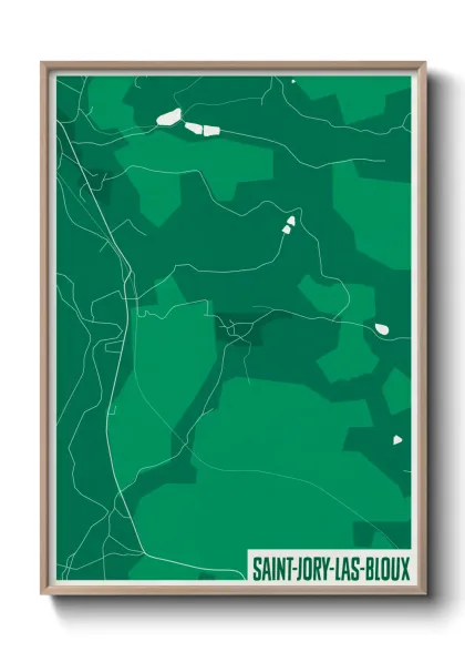 Une affiche de carte sur Saint-Jory-las-Bloux