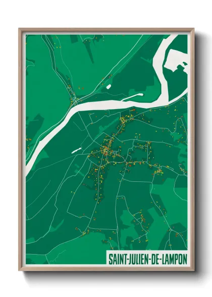 Une affiche de carte sur Saint-Julien-de-Lampon