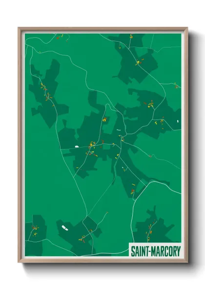 Une affiche de carte sur Saint-Marcory