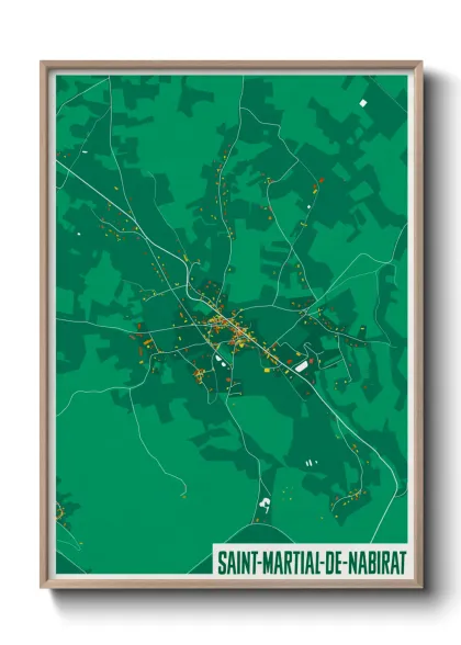 Une affiche de carte sur Saint-Martial-de-Nabirat