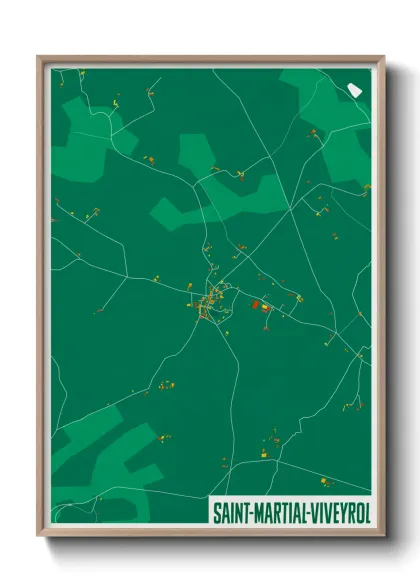 Une affiche de carte sur Saint-Martial-Viveyrol