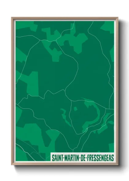 Une affiche de carte sur Saint-Martin-de-Fressengeas