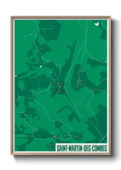 Une affiche de carte sur Saint-Martin-des-Combes