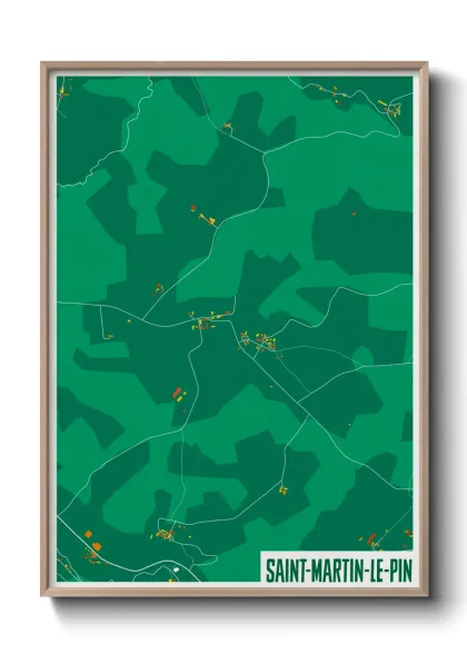 Une affiche de carte sur Saint-Martin-le-Pin