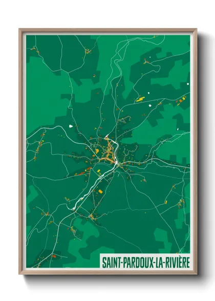 Une affiche de carte sur Saint-Pardoux-la-Rivière