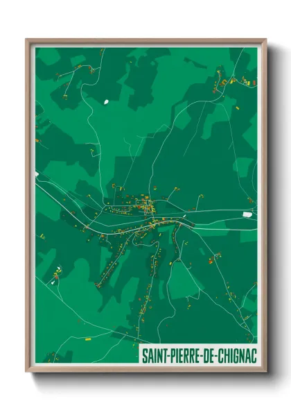Une affiche de carte sur Saint-Pierre-de-Chignac