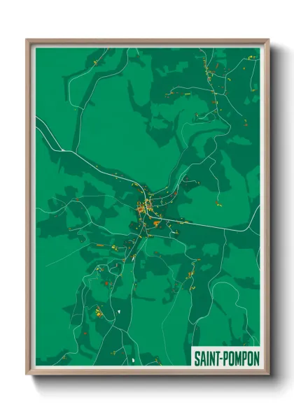 Une affiche de carte sur Saint-Pompon