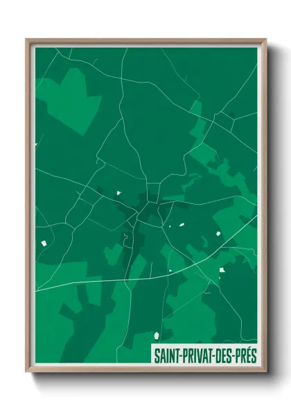 Une affiche de carte sur Saint-Privat-des-Prés