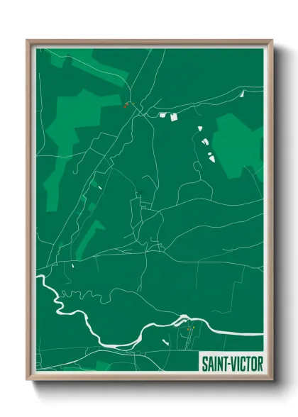 Une affiche de carte sur Saint-Victor