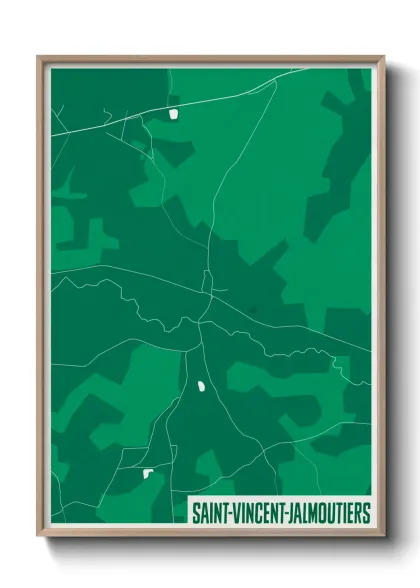 Une affiche de carte sur Saint-Vincent-Jalmoutiers