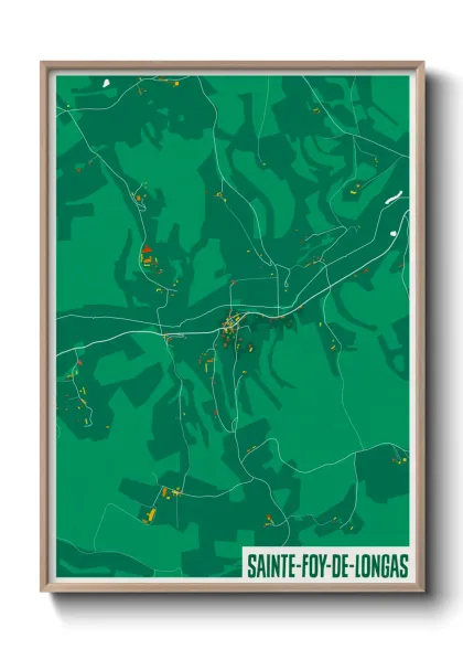 Une affiche de carte sur Sainte-Foy-de-Longas