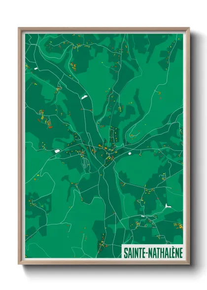 Une affiche de carte sur Sainte-Nathalène