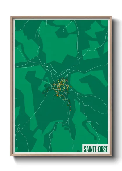 Une affiche de carte sur Sainte-Orse