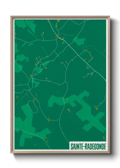Une affiche de carte sur Sainte-Radegonde