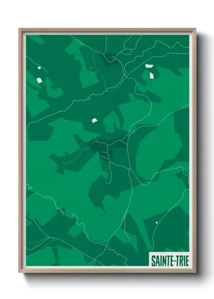 Une affiche de carte sur Sainte-Trie