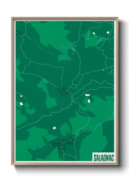 Une affiche de carte sur Salagnac