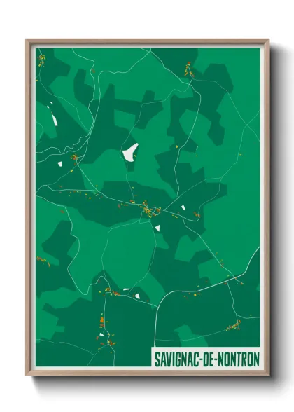 Une affiche de carte sur Savignac-de-Nontron