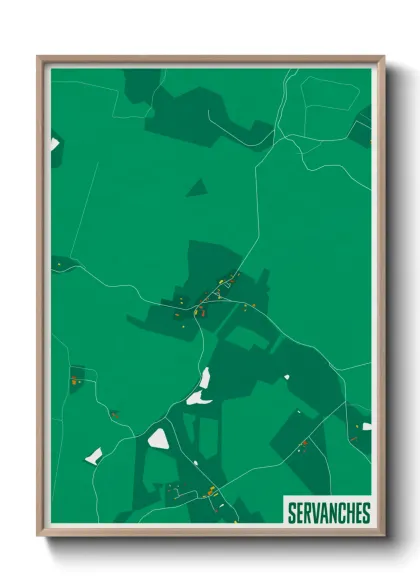 Une affiche de carte sur Servanches