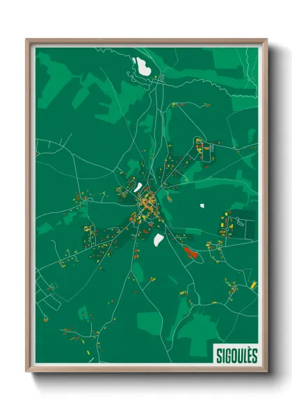 Une affiche de carte sur Sigoulès