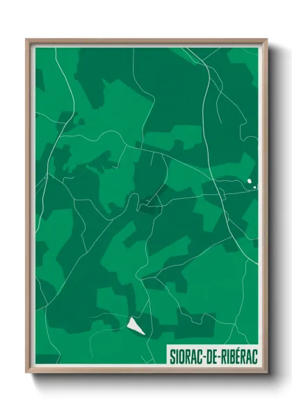 Une affiche de carte sur Siorac-de-Ribérac