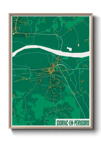 Une affiche de carte sur Siorac-en-Périgord