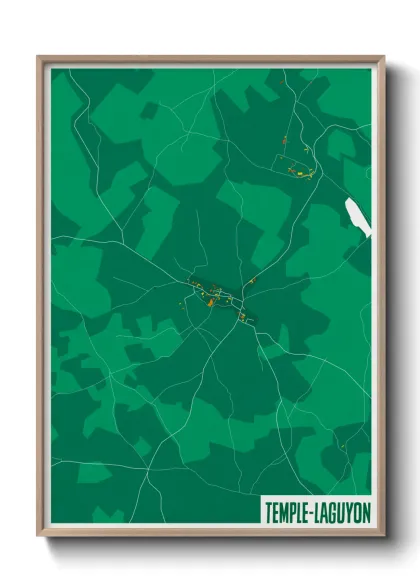 Une affiche de carte sur Temple-Laguyon