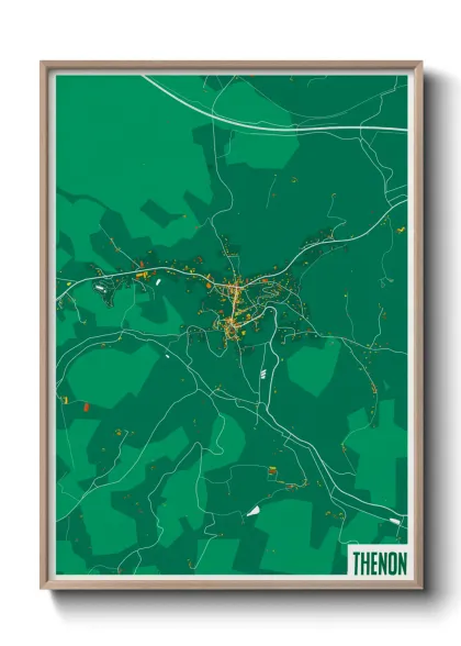 Une affiche de carte sur Thenon