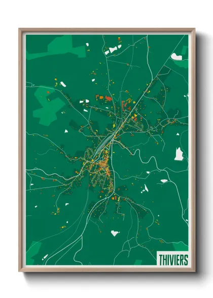 Une affiche de carte sur Thiviers