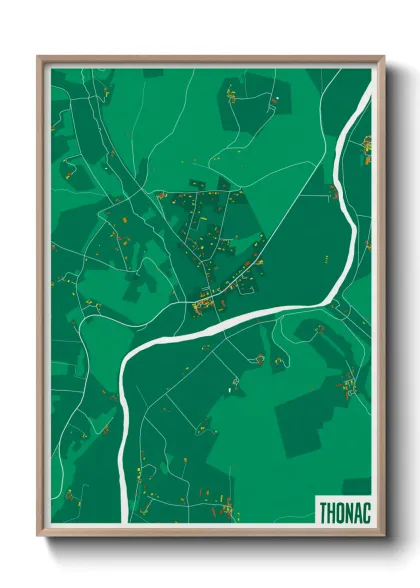 Une affiche de carte sur Thonac