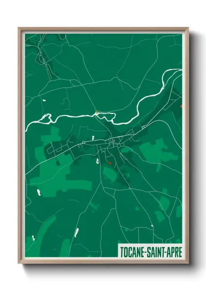 Une affiche de carte sur Tocane-Saint-Apre