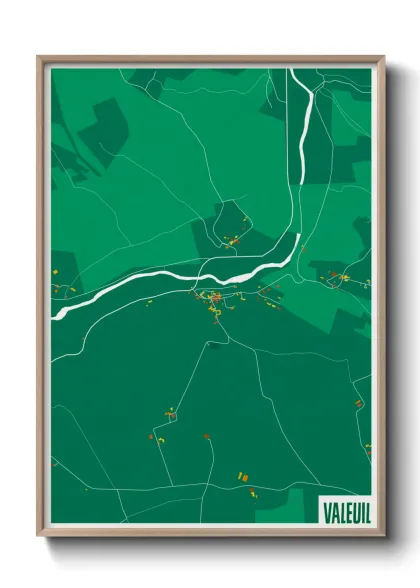 Une affiche de carte sur Valeuil