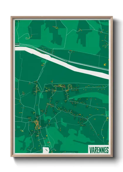 Une affiche de carte sur Varennes