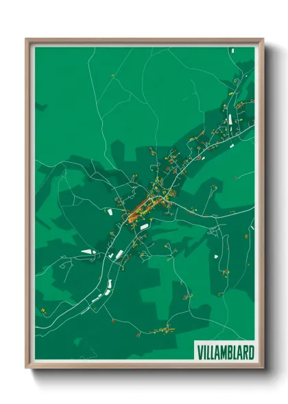 Une affiche de carte sur Villamblard