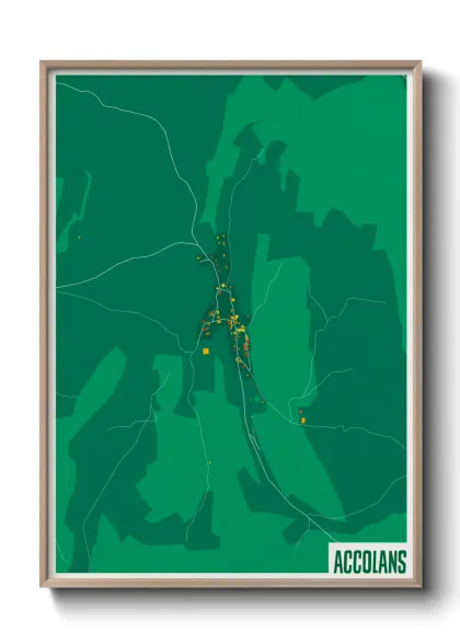 Une affiche de carte sur Accolans