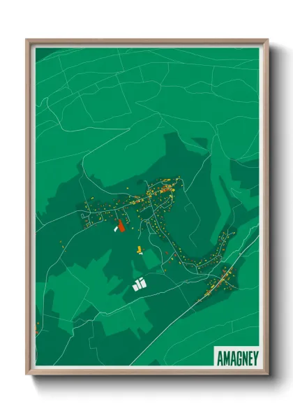 Une affiche de carte sur Amagney