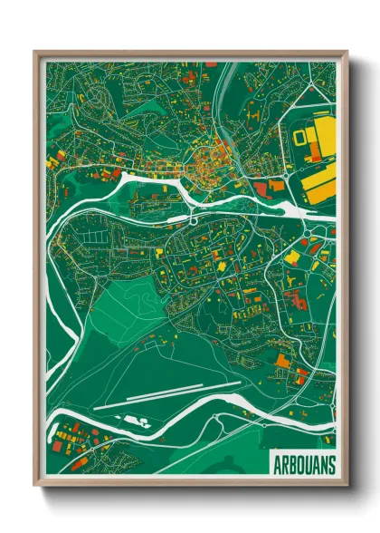 Une affiche de carte sur Arbouans
