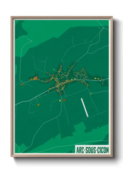 Une affiche de carte sur Arc-sous-Cicon