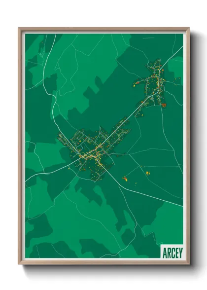 Une affiche de carte sur Arcey