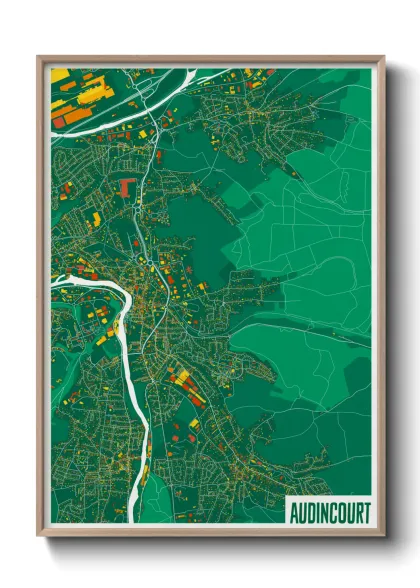 Une affiche de carte sur Audincourt