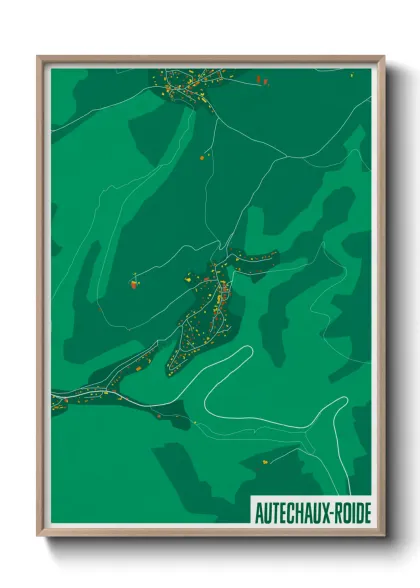 Une affiche de carte sur Autechaux-Roide