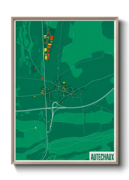 Une affiche de carte sur Autechaux
