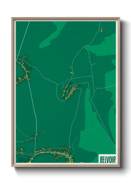 Une affiche de carte sur Belvoir