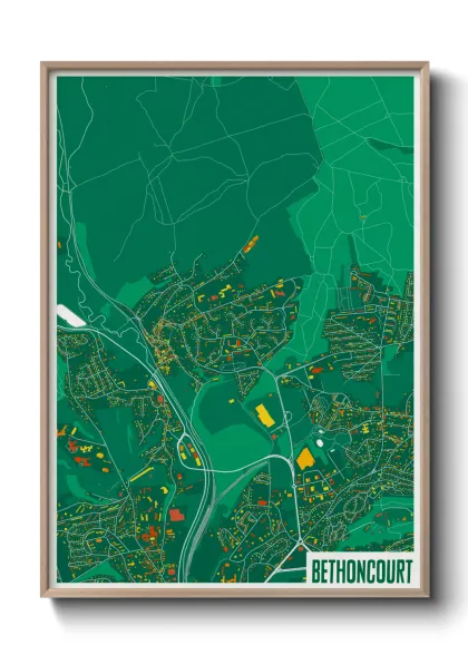 Une affiche de carte sur Bethoncourt