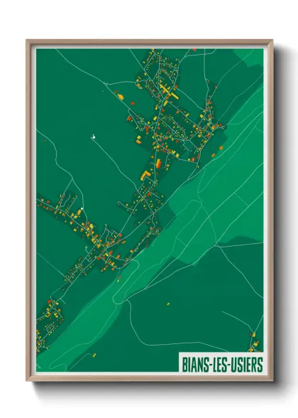 Une affiche de carte sur Bians-les-Usiers