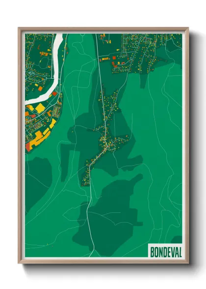 Une affiche de carte sur Bondeval