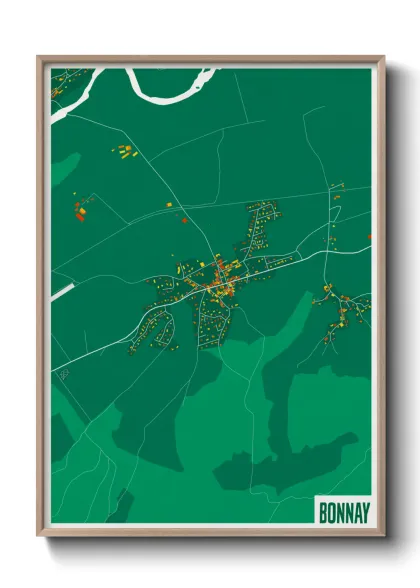 Une affiche de carte sur Bonnay