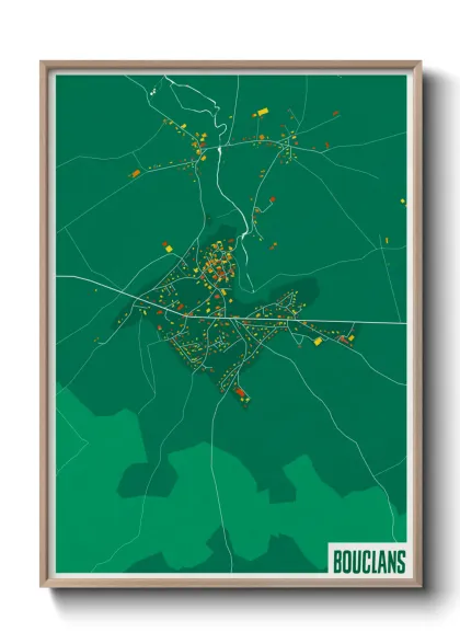 Une affiche de carte sur Bouclans